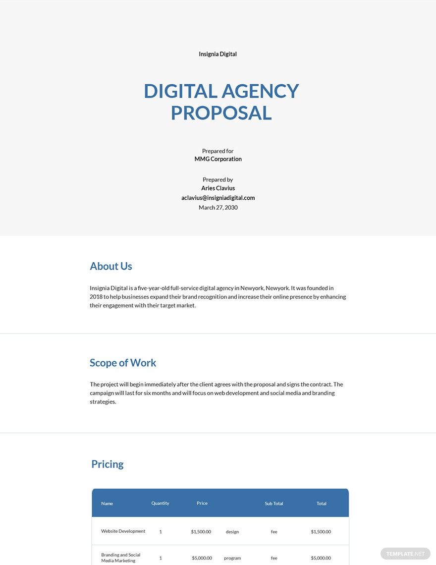 Free Professional Digital Agency Proposal Template