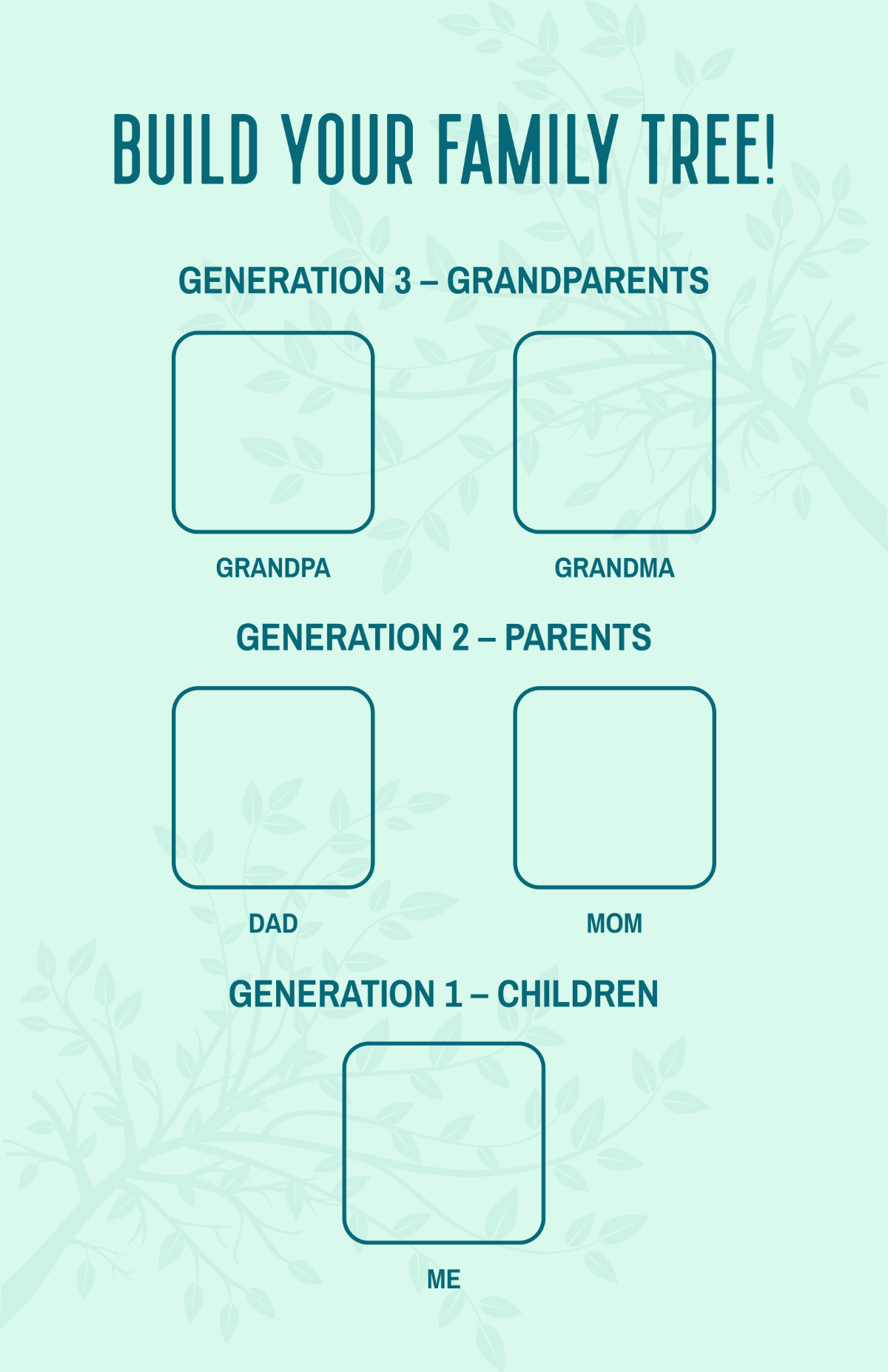 Free Interactive Family Tree Poster Template to Edit Online