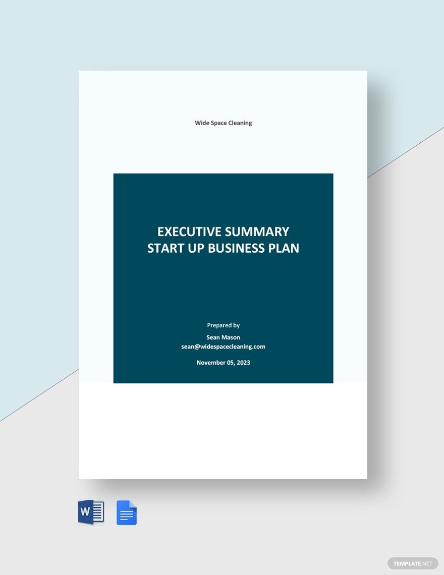 Executive Summary Startup Business Plan Template