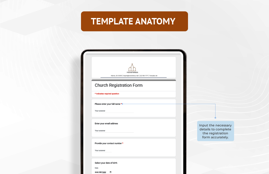 Church Registration Form Template Church Registration Form Template