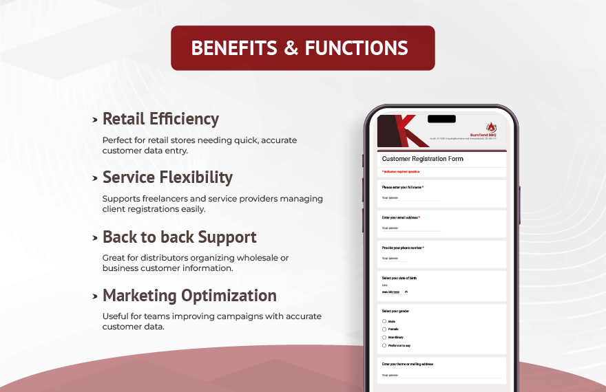 Customer Registration Form Template