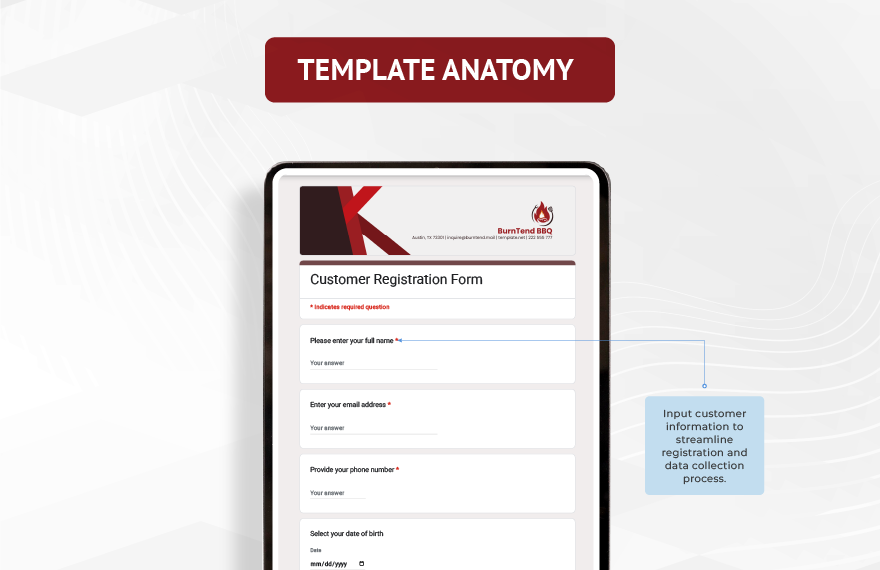 Customer Registration Form Template
