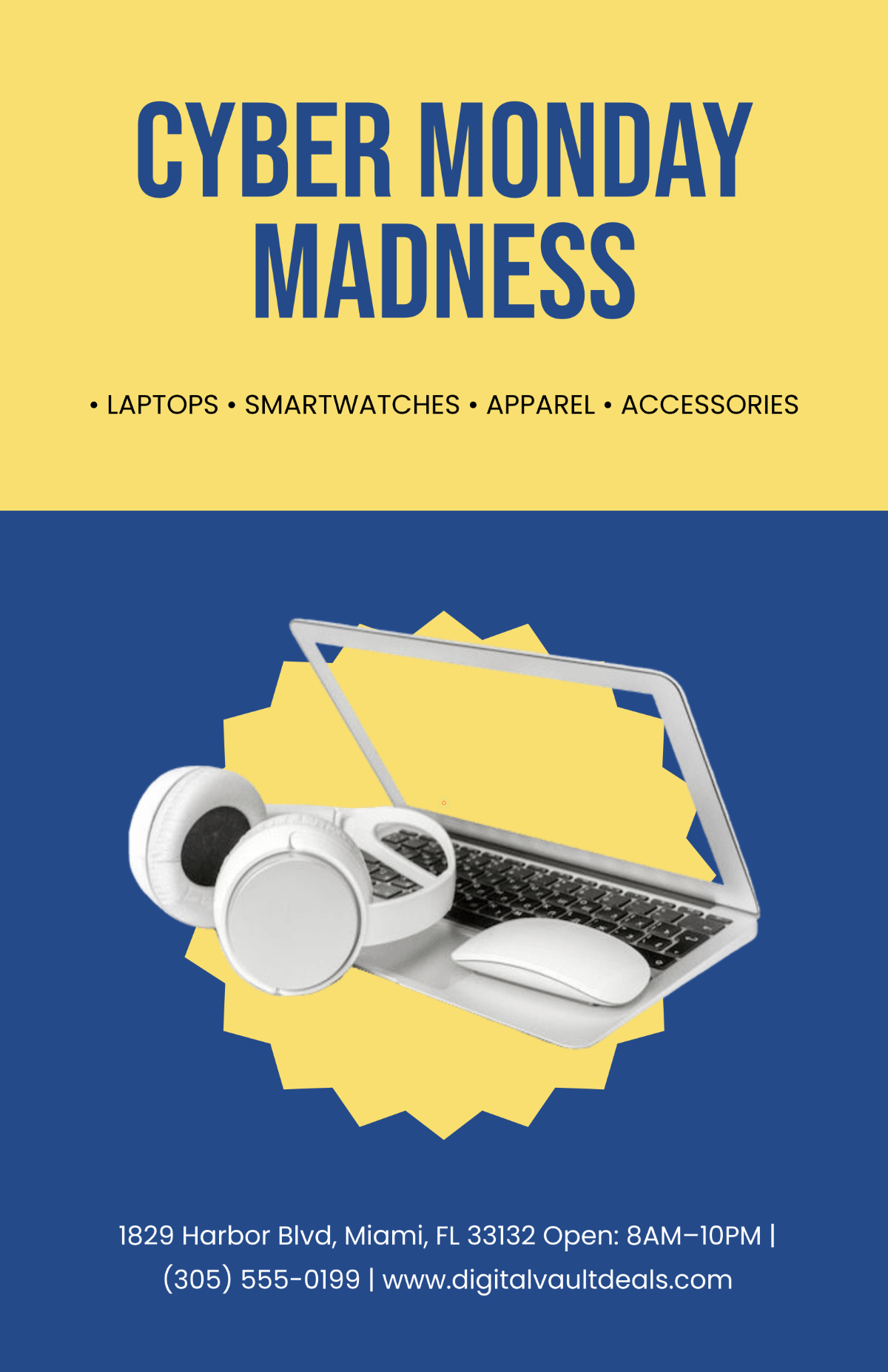 Free Cyber Monday Advertising Poster Template