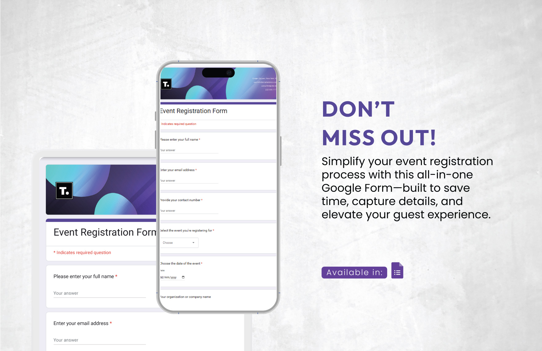 Event Registration Form Template