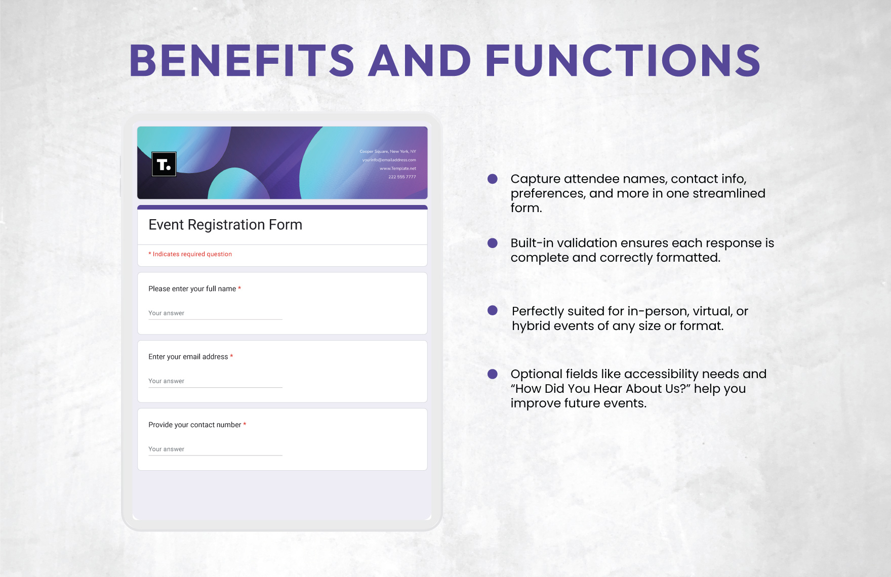 Event Registration Form Template
