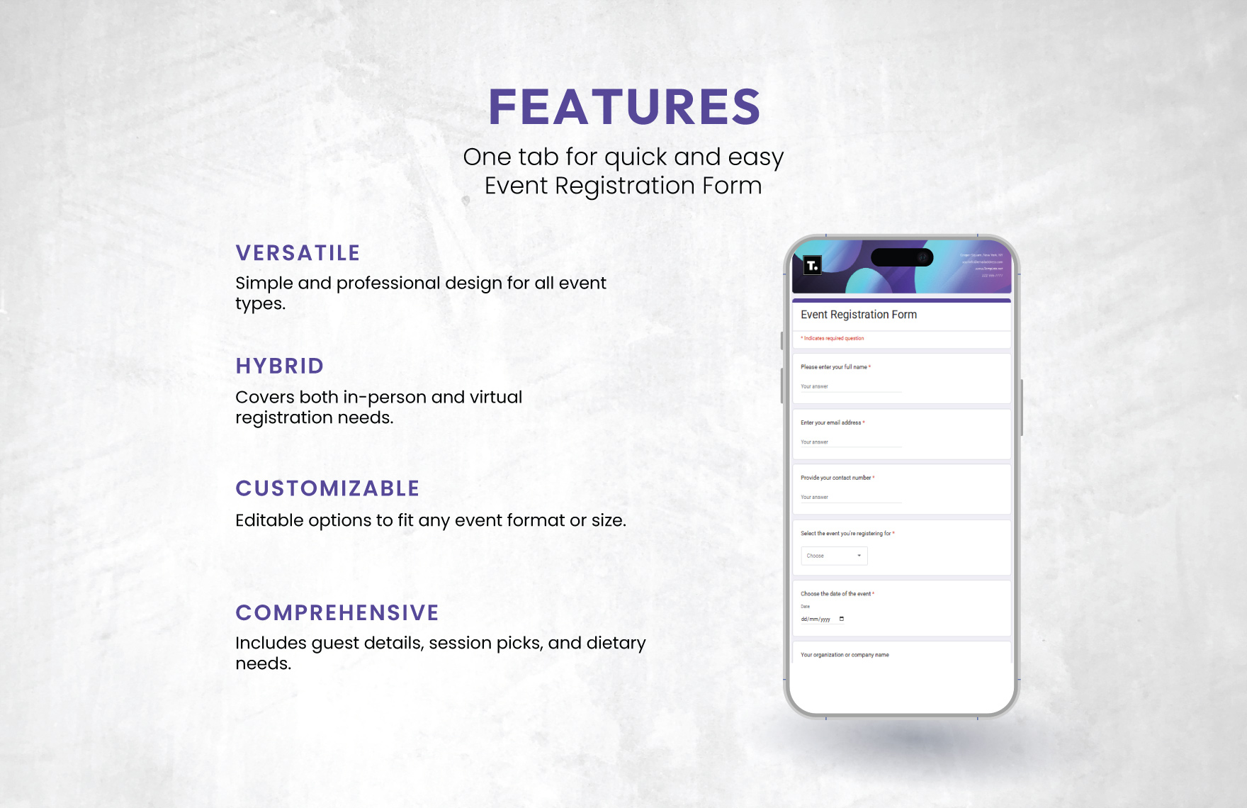 Event Registration Form Template
