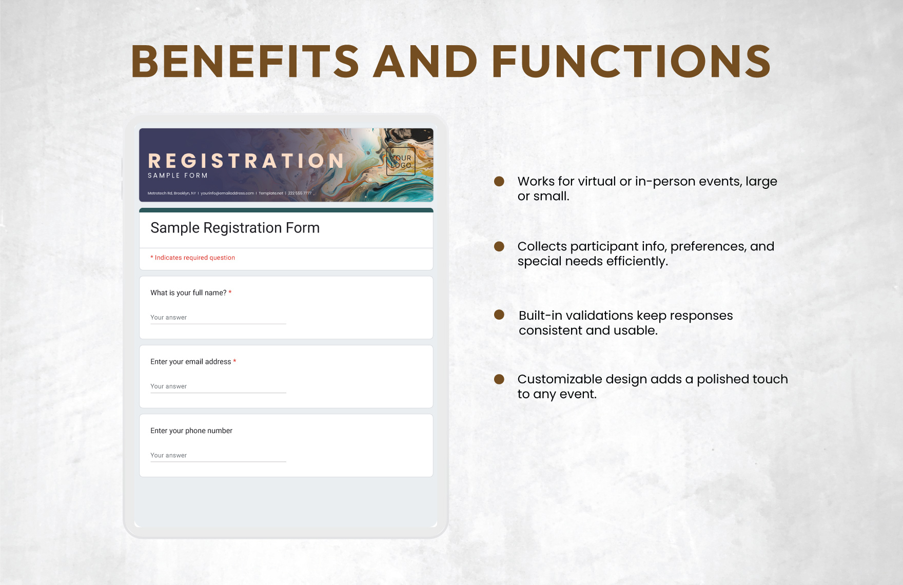Sample Registration Form Template