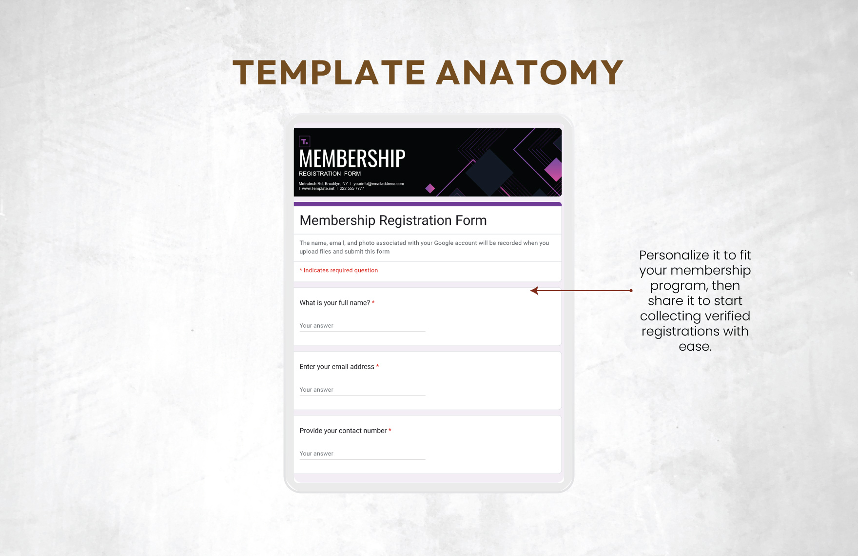 Membership Registration Form Template
