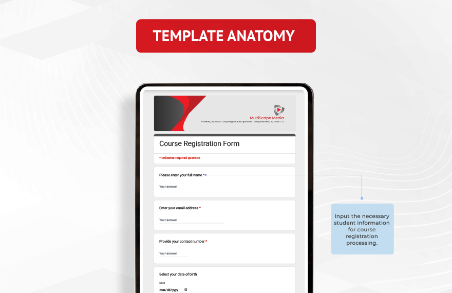 Course Registration Form Template