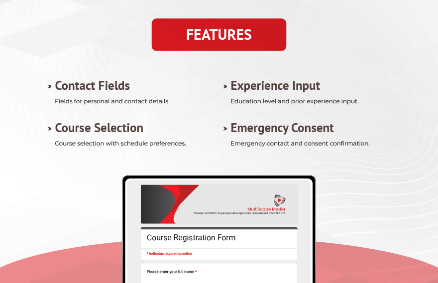 Course Registration Form Template