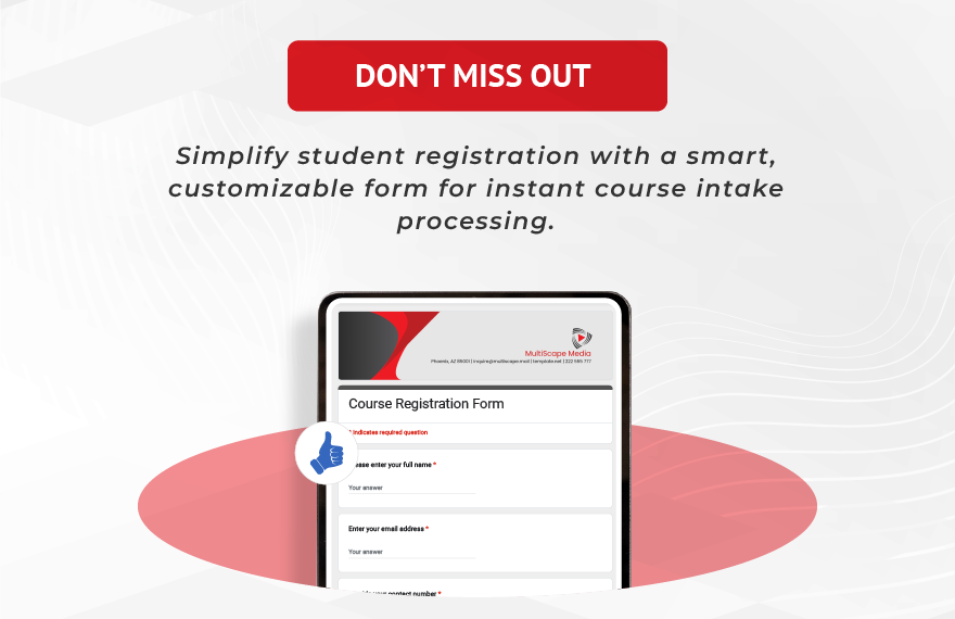 Course Registration Form Template