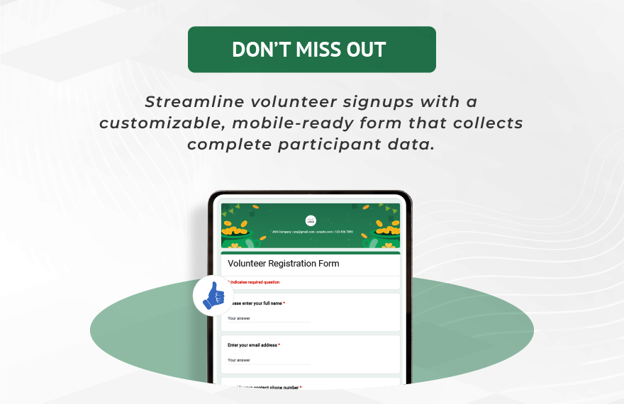 Volunteer Registration Form Template