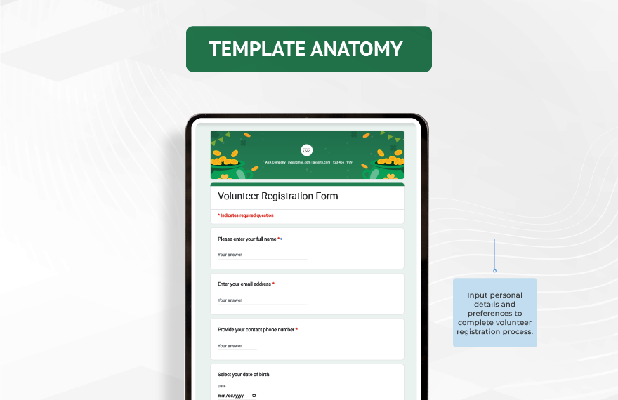 Volunteer Registration Form Template