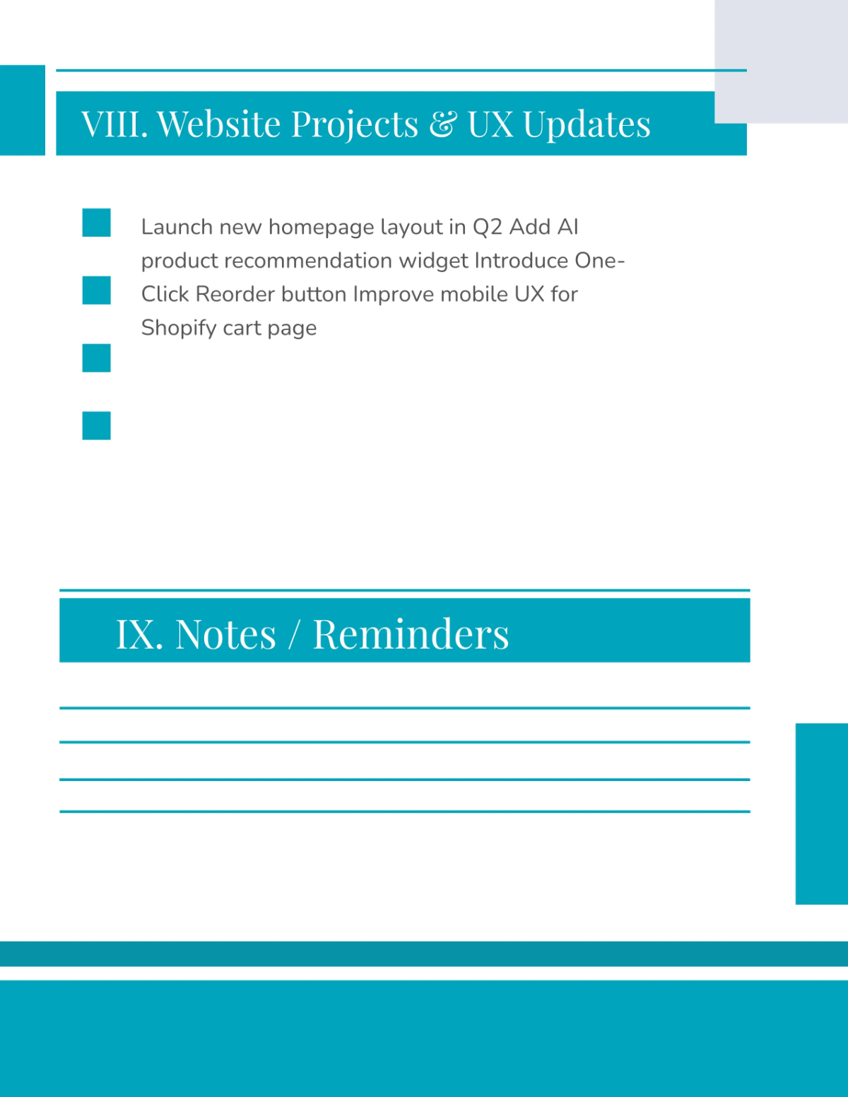 Free E-Commerce Business Planner Template to Edit Online