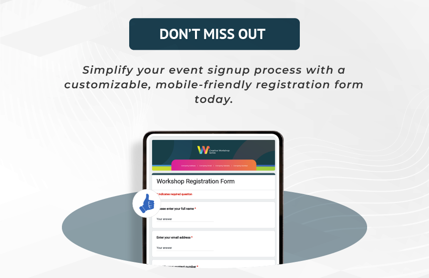 Workshop Registration Form Template