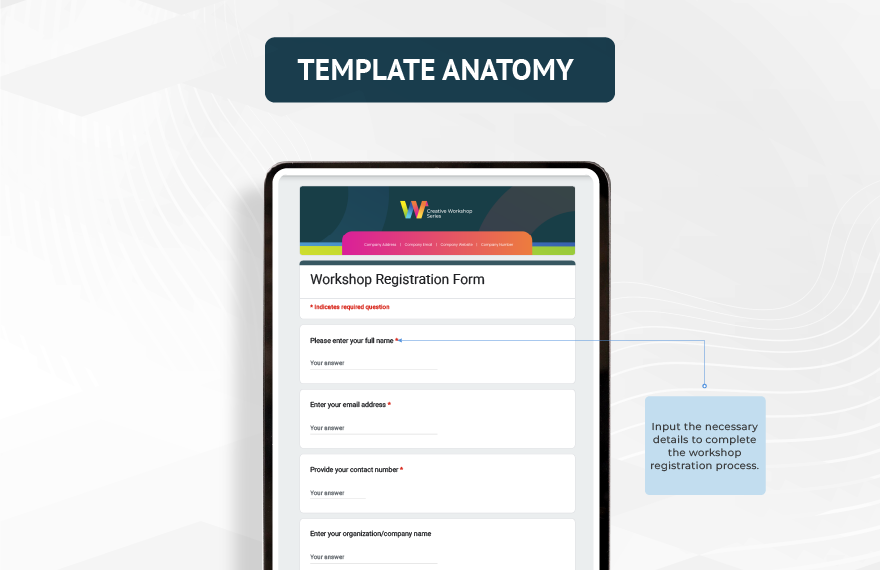 Workshop Registration Form Template