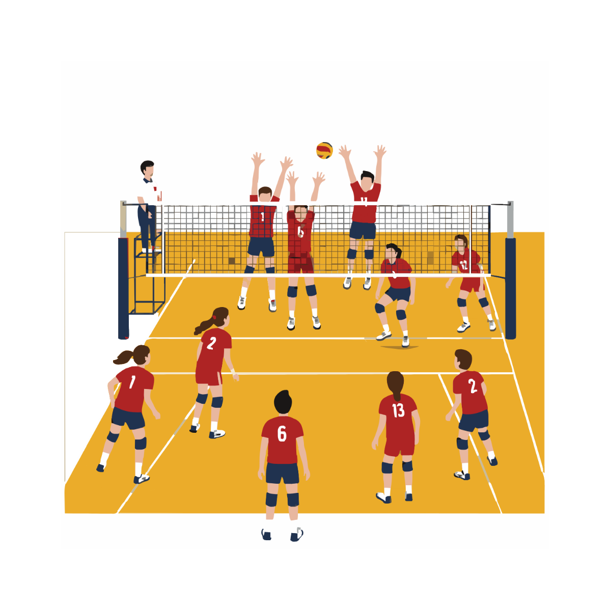 Free Volleyball Match Clipart to Edit Online
