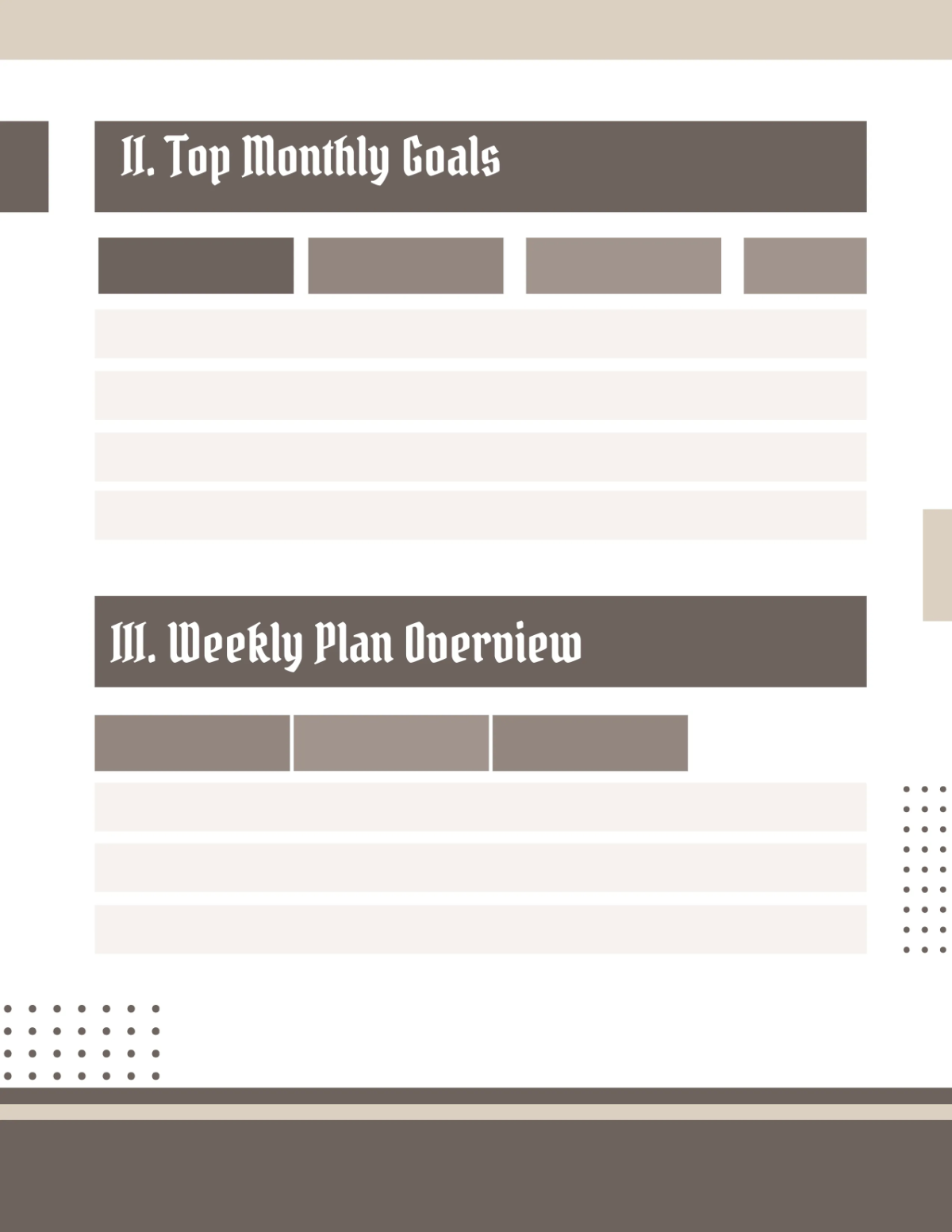 Free Monthly Business Planner Template to Edit Online
