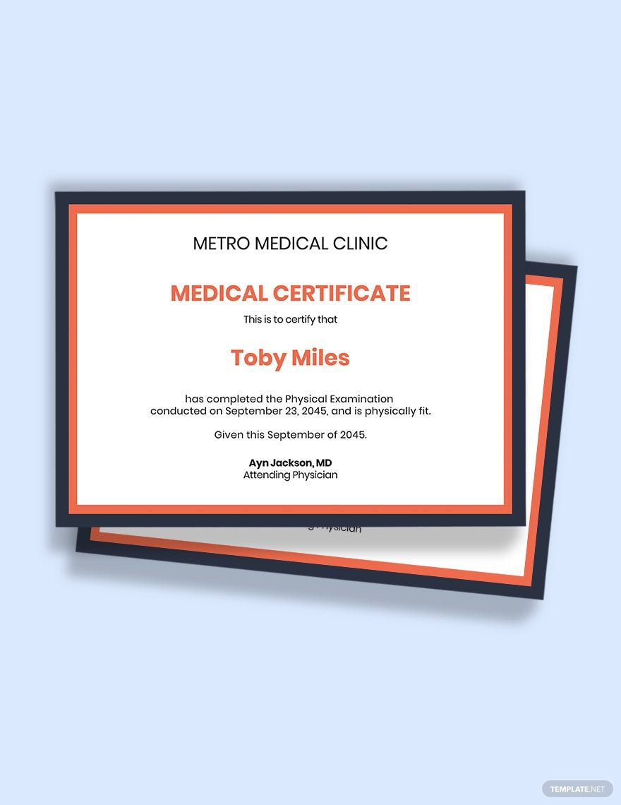Doctor Fitness Certificate Template