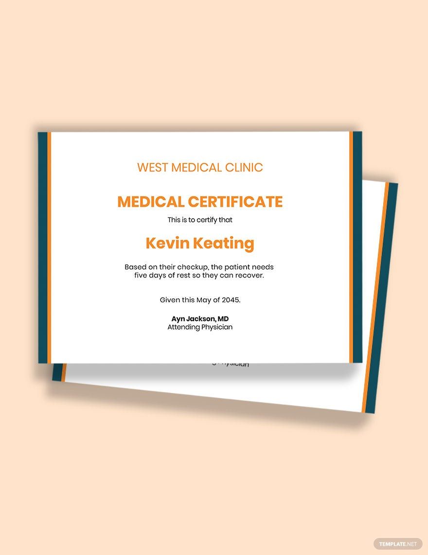 Doctor Certificate for Medical Leave Template