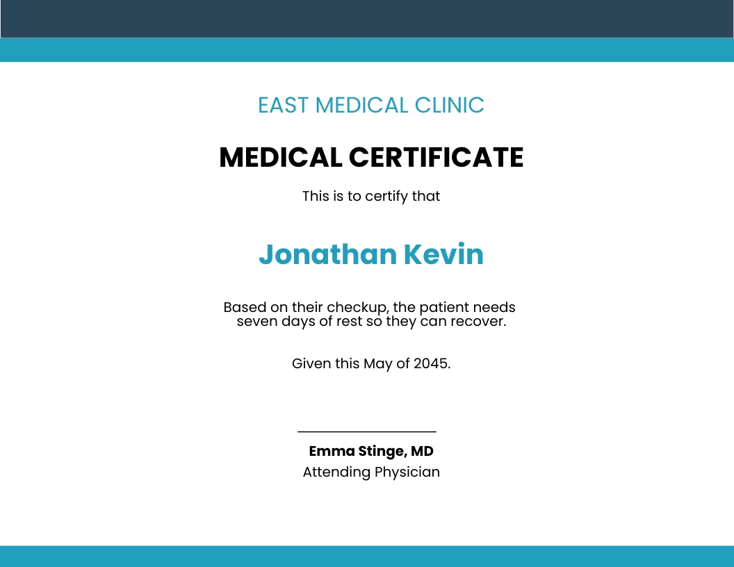 Emergency Medical Certificate from Doctor Template Word Template net