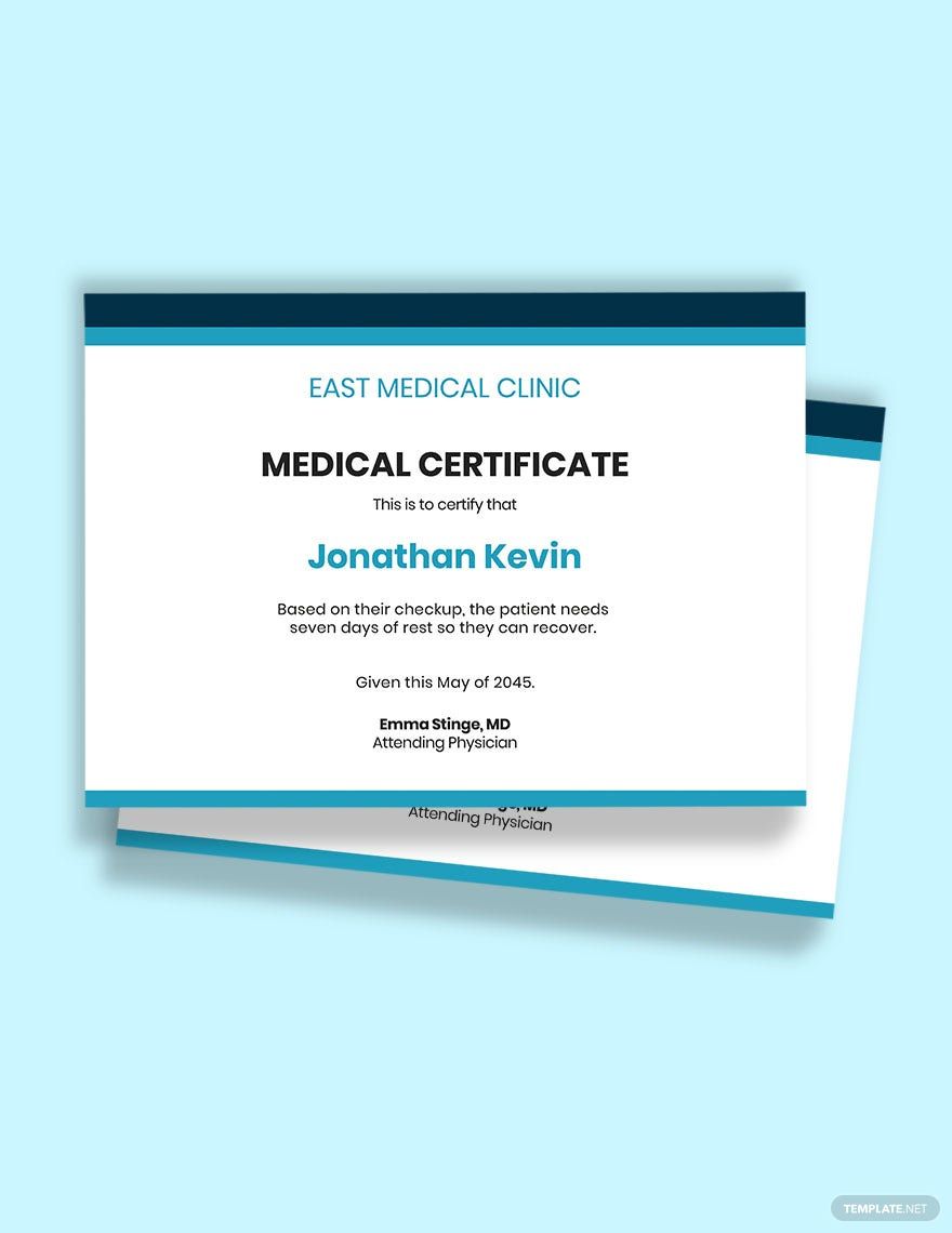 Emergency Medical Certificate from Doctor Template in Word, Google Docs, Apple Pages, Publisher