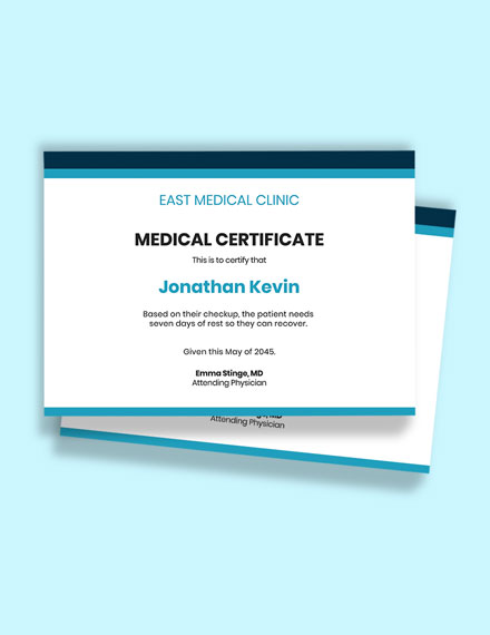 Emergency Medical Certificate from Doctor Template - Word