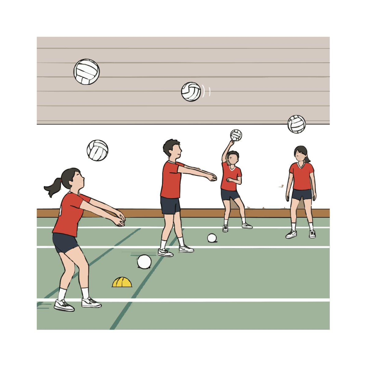 Free Volleyball Practice Drills Clipart to Edit Online
