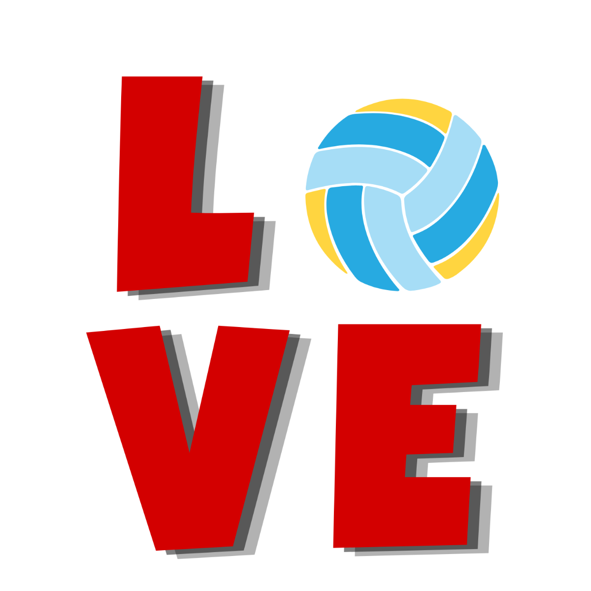 Free Volleyball Love Graphic Clipart to Edit Online
