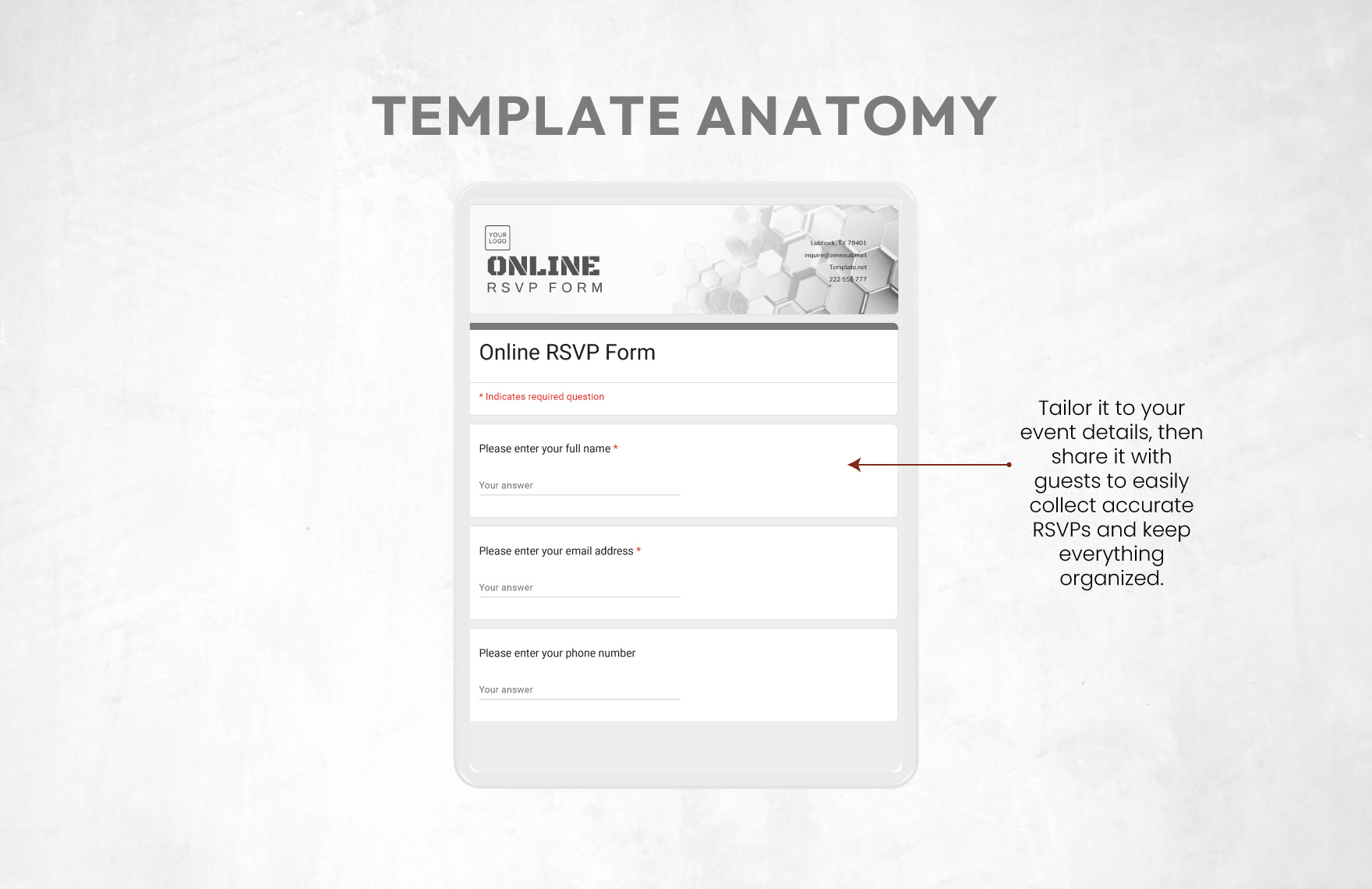 Online Rsvp Form Template