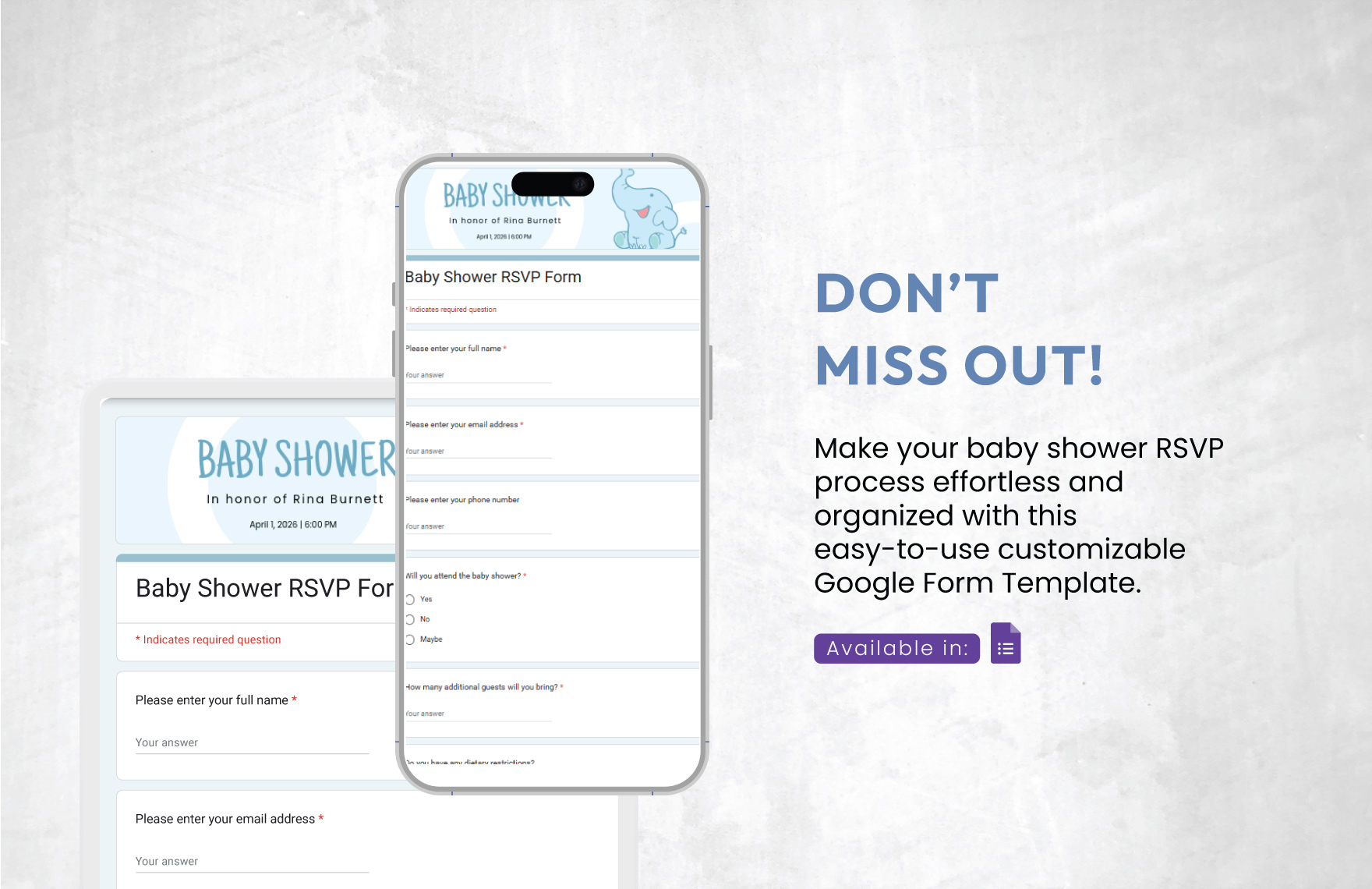 Baby Shower Rsvp Form Template