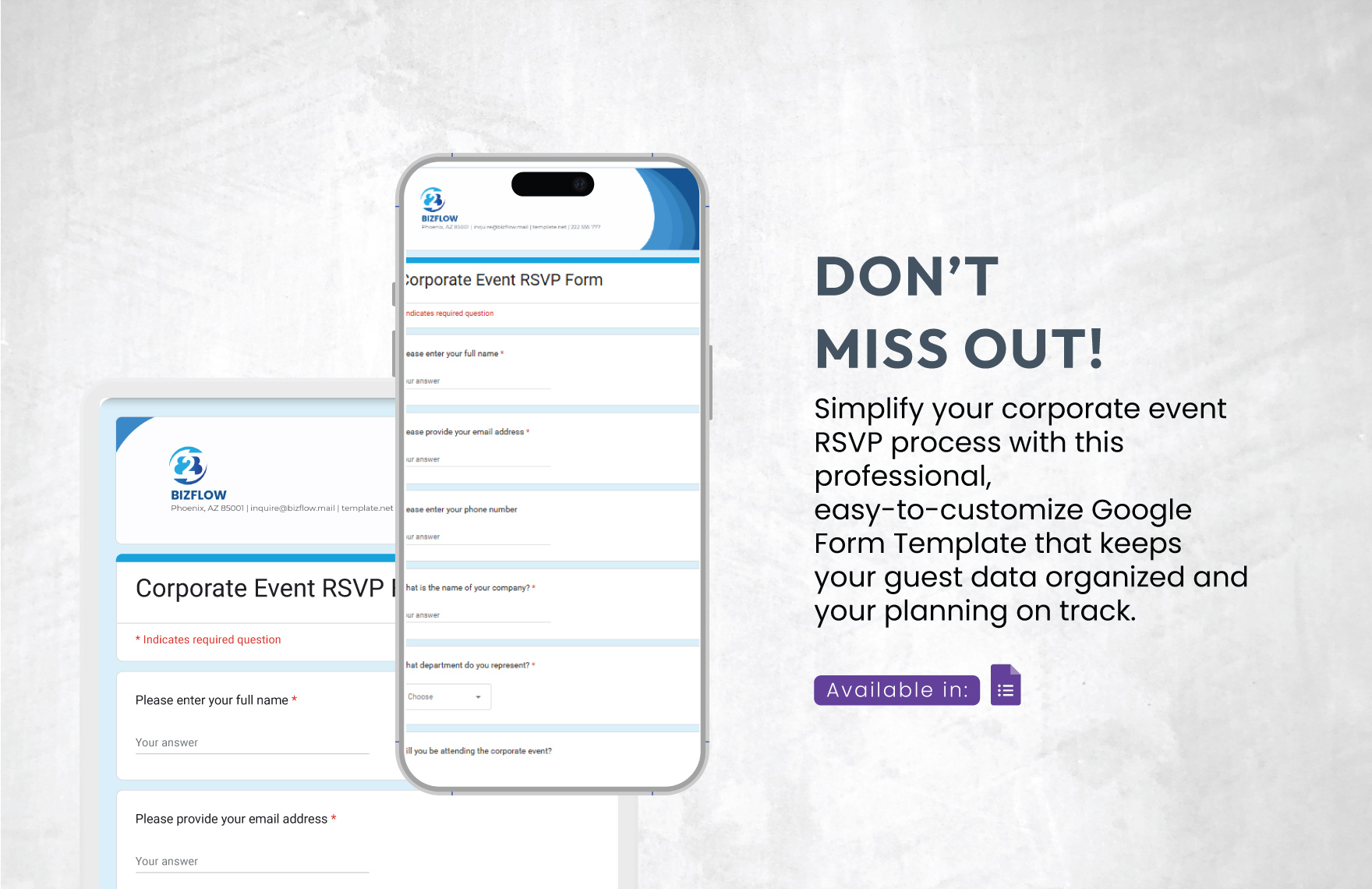 Corporate Event Rsvp Form Template