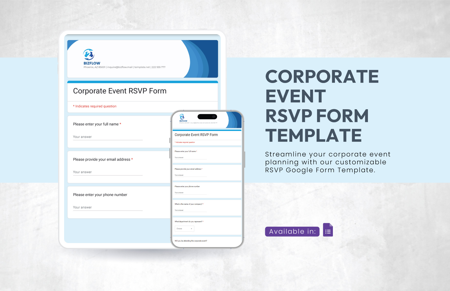 Corporate Event Rsvp Form Template