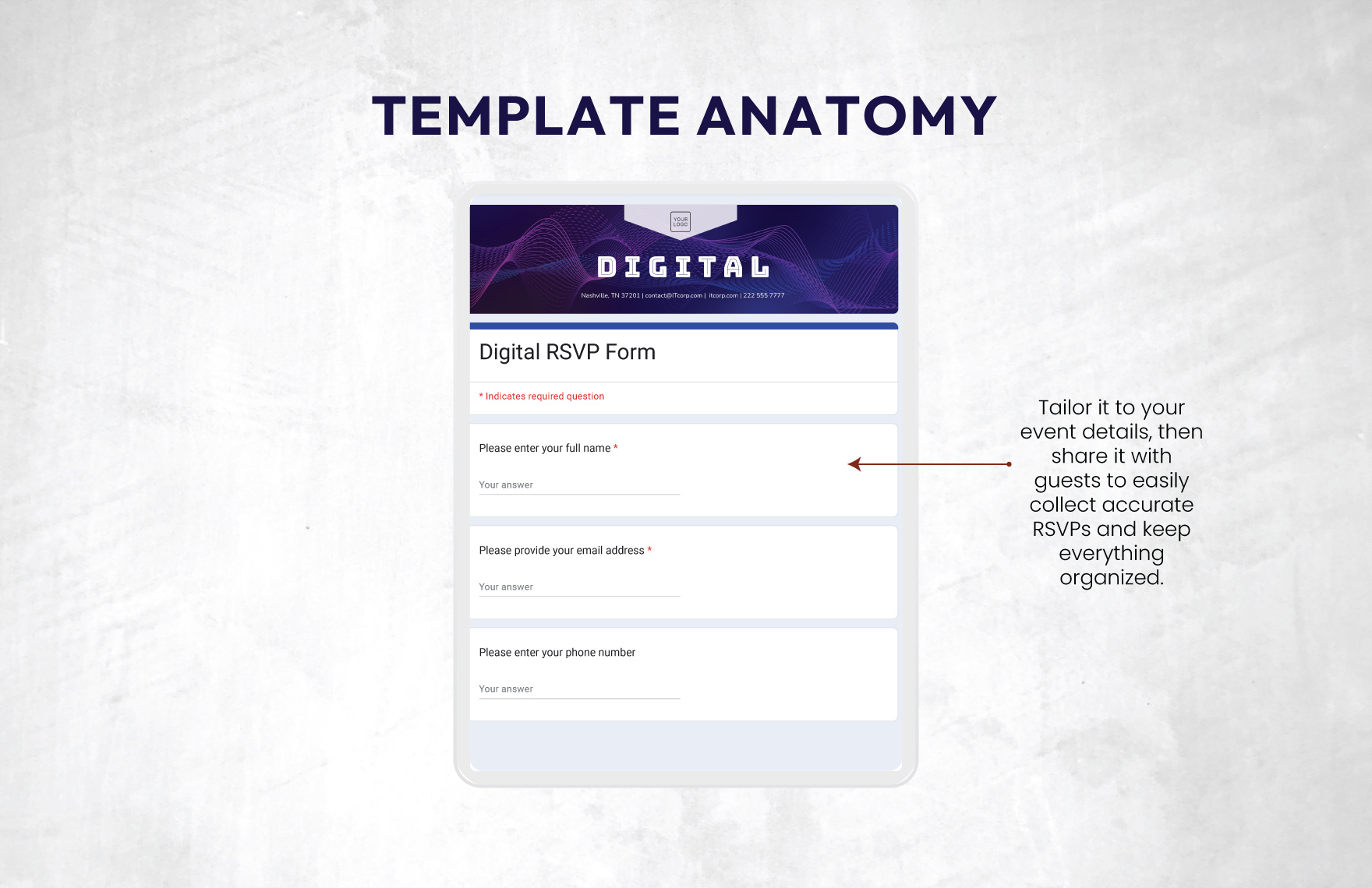 Digital Rsvp Form Template