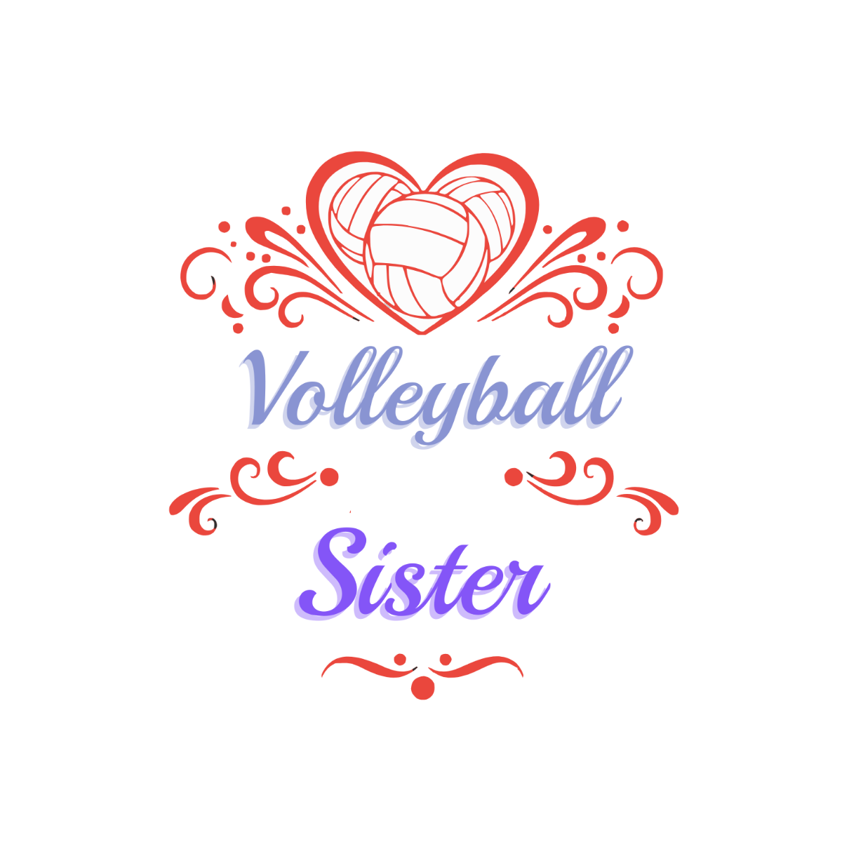 Free volleyball Sister Clipart to Edit Online