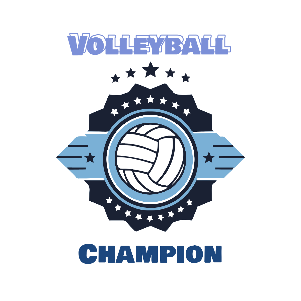 Free Volleyball Champion Clipart to Edit Online