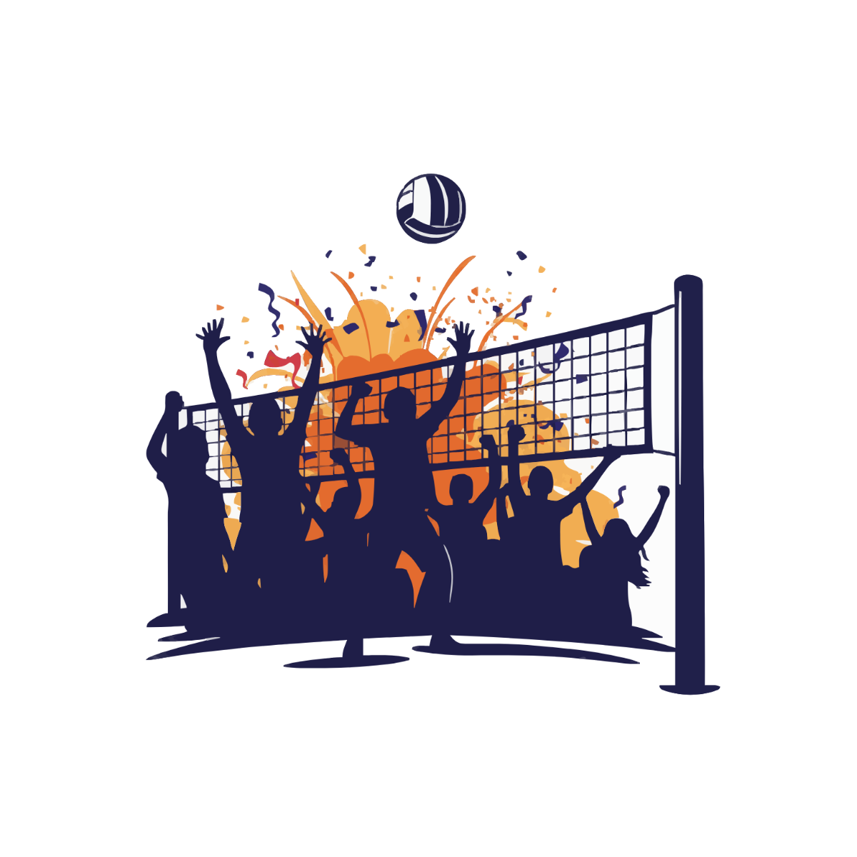 Free Volleyball Spirit Banner Clipart to Edit Online