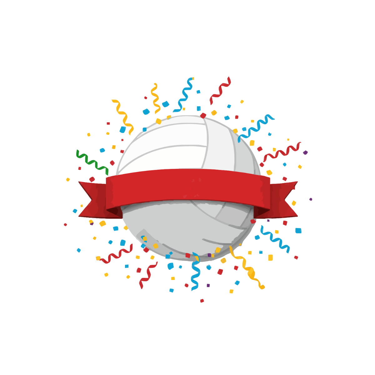 Free Volleyball Confetti Clipart Template