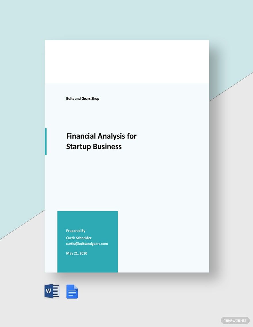Financial Analysis for Startup Business Template