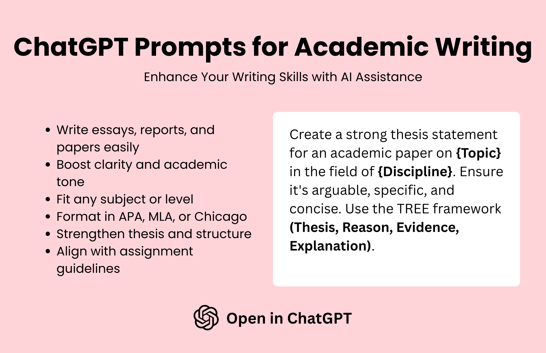 Free ChatGPT Prompts For Academic Writing Template in ChatGPT to Download