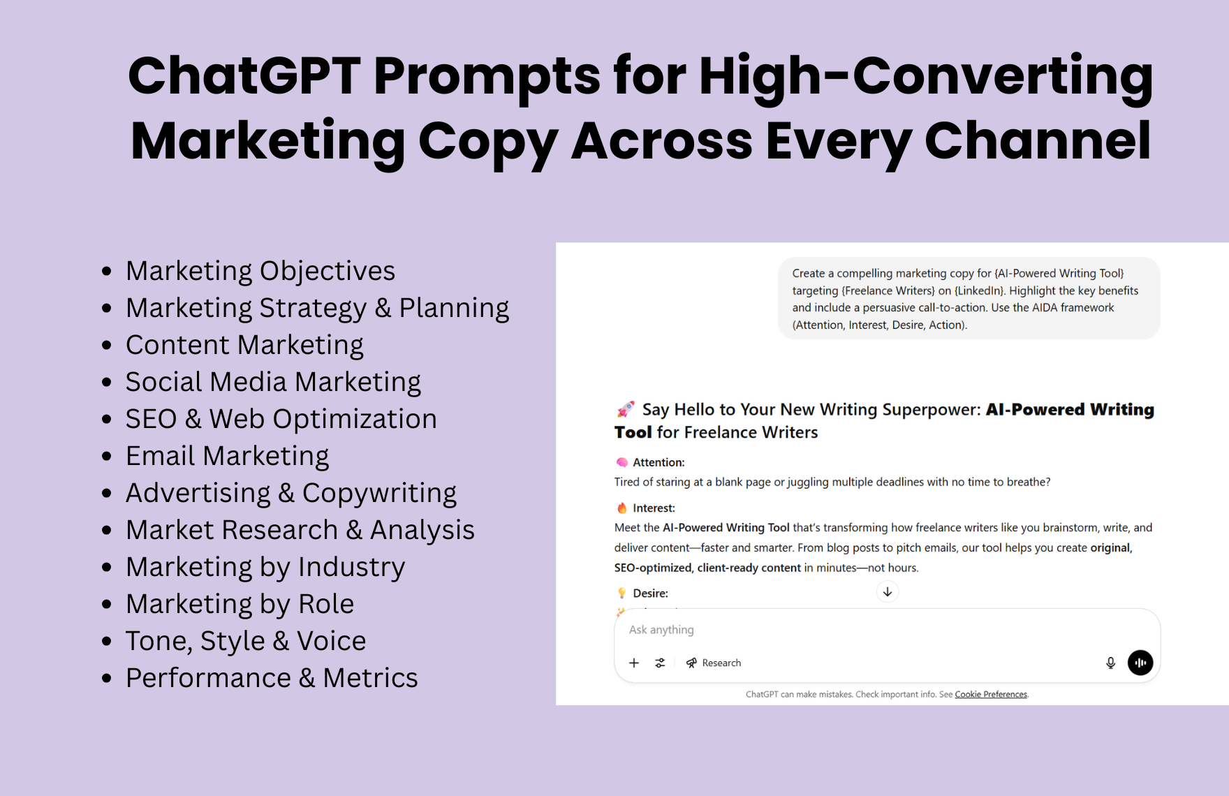 Free ChatGPT Prompts For Marketing Template