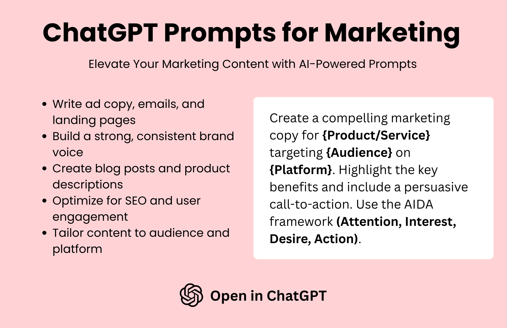 Free ChatGPT Prompts For Marketing Template in ChatGPT to Download