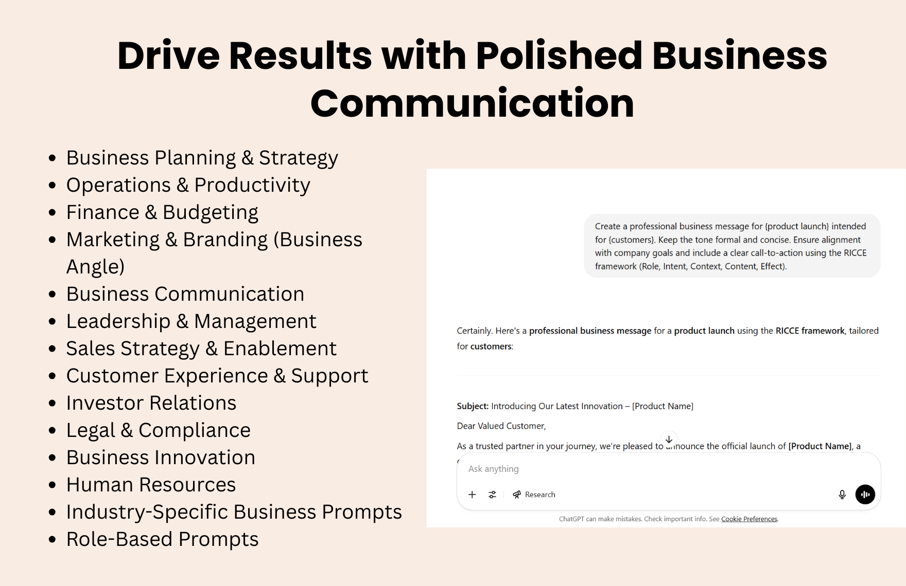 Free ChatGPT Prompts For Business Template