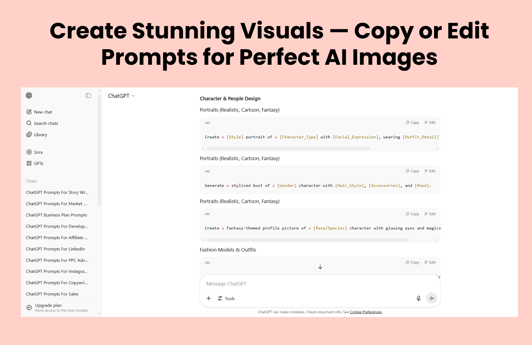 Free ChatGPT Prompts For Image Generation