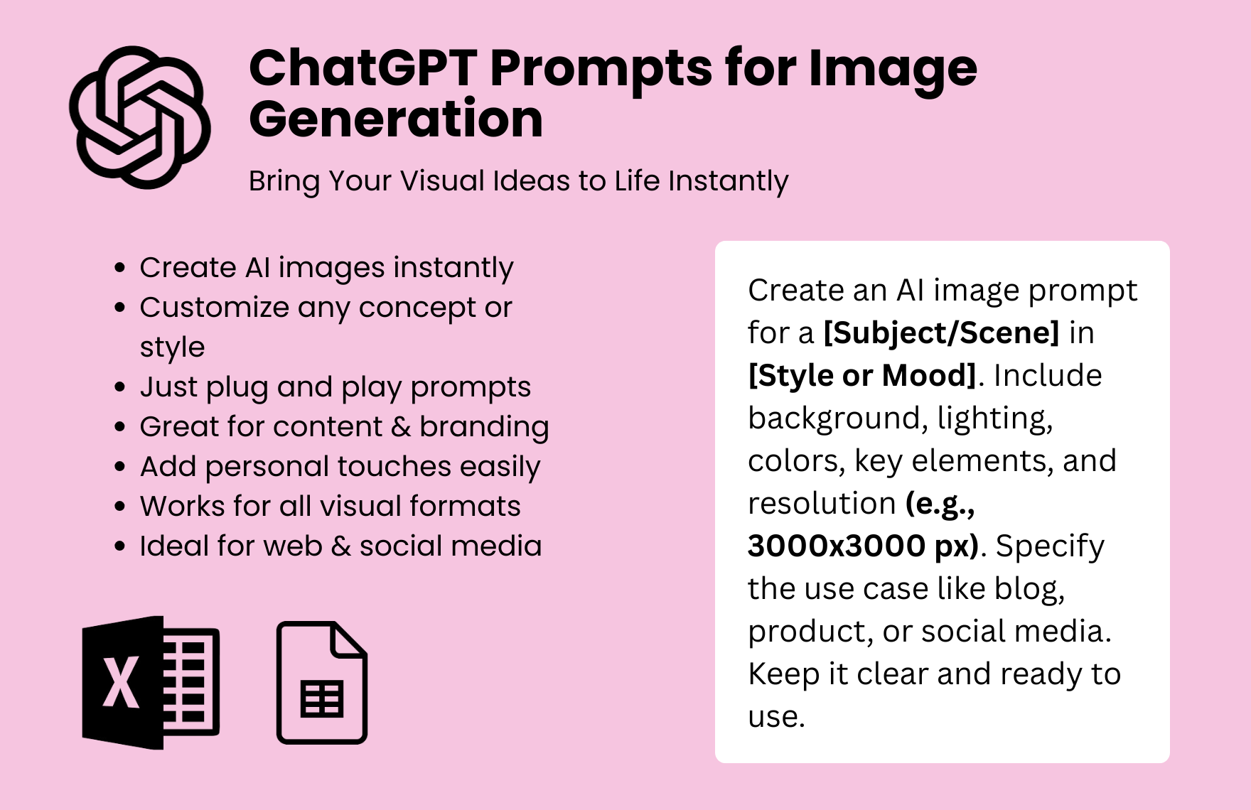 Free ChatGPT Prompts For Image Generation Template