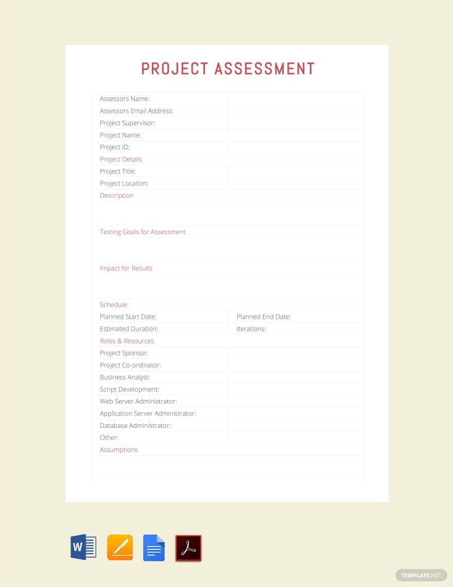 Project Assessment Template