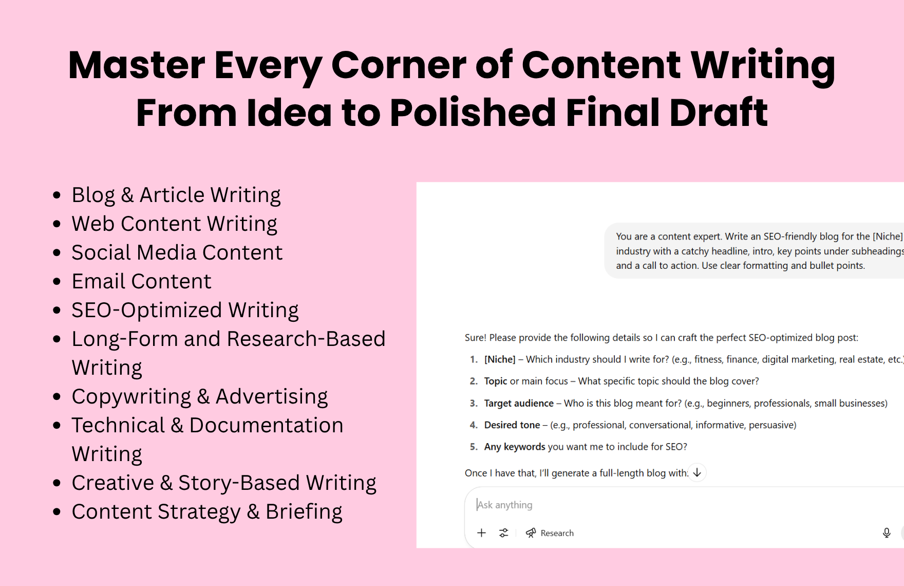 Free ChatGPT Prompts For Content Writing