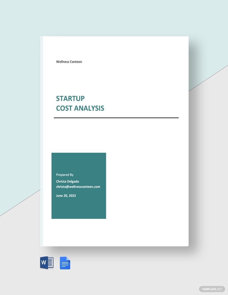 Startup Cost Analysis Template