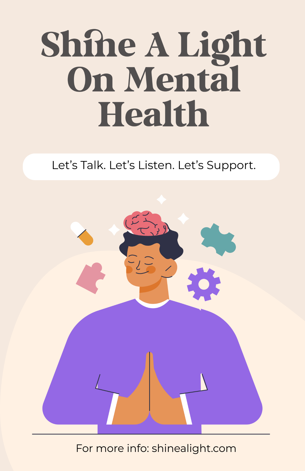 Free Vibrant Mental Health Poster Template to Edit Online