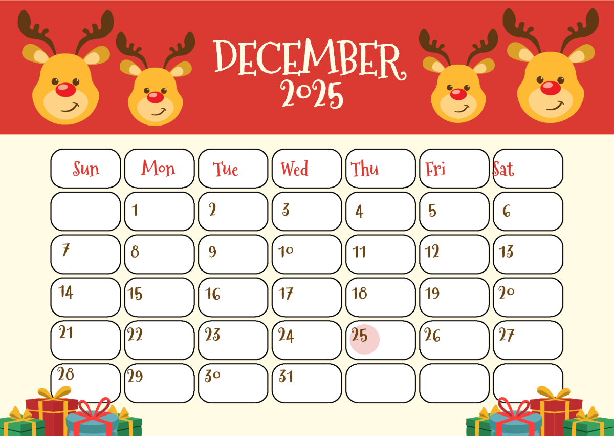 Free December 2025 Calendar Templates Editable And Printable